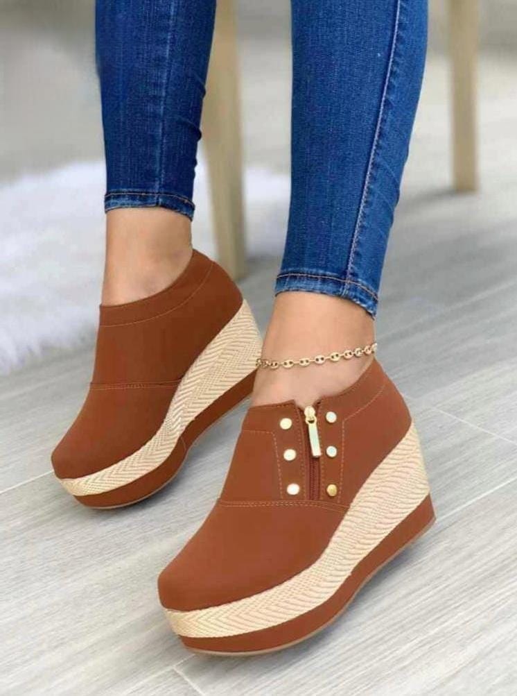 Tacones Suela Yute Casuales Dama Cómodos