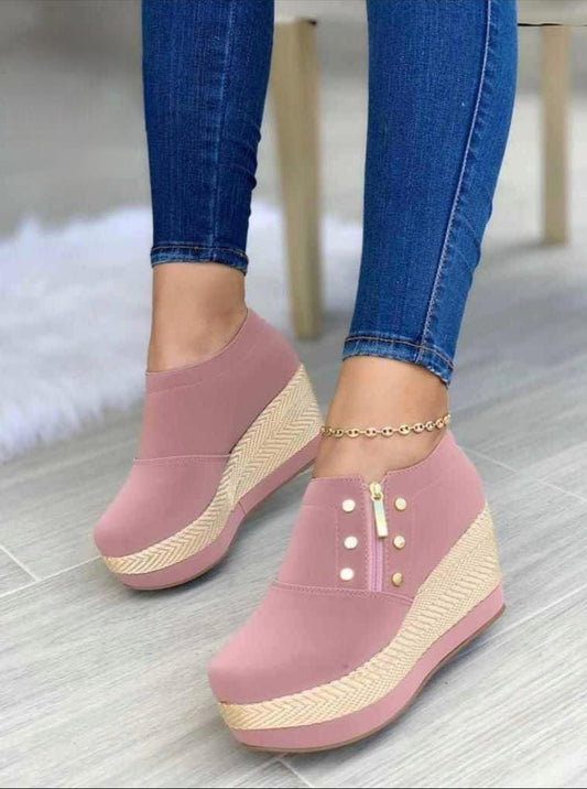 Tacones Suela Yute Casuales Dama Cómodos